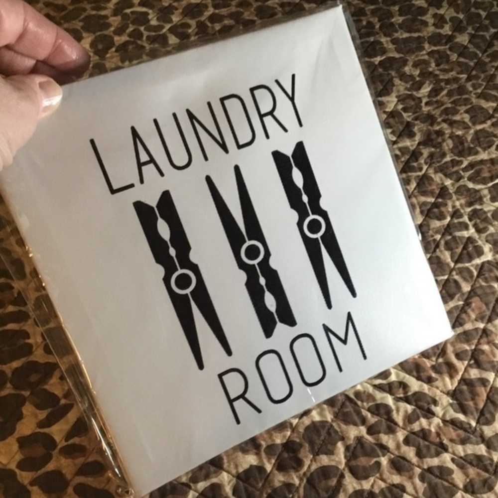 Laundry Room Canvas Wall Art Decor Clothespins